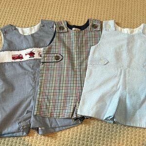 THREE 6-12 month boys Jon Jons / overalls in great condition!